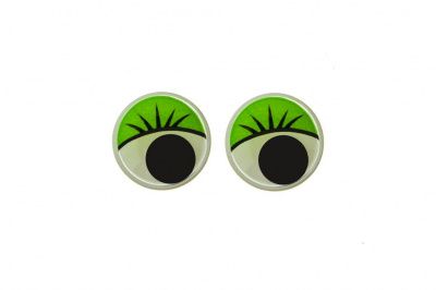 Глазки для игрушек, круглые, с бегающими зрачками, 8 мм/упак.50+/-2 шт, цв. -зеленый - купить в Копейске. Цена: 59.05 руб.