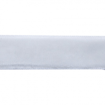 Лента бархатная нейлон, шир.12 мм, (упак. 45,7м), цв.01-белый - купить в Копейске. Цена: 457.61 руб.