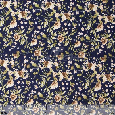 Плательная ткань "Фламенко" 1.1, 80 гр/м2, шир.150 см, принт растительный - купить в Копейске. Цена 241.49 руб.