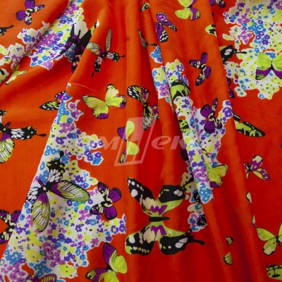Плательная ткань "Софи" 7.1, 75 гр/м2, шир.150 см, принт бабочки - купить в Копейске. Цена 241.49 руб.