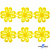 Кружево гипюр "Ромашка" 0575-1169, шир. 25 мм/уп.13,7 м, цвет 8208-жёлтый - купить в Копейске. Цена: 289.76 руб.