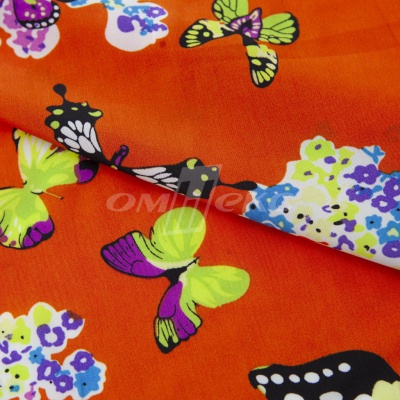 Плательная ткань "Софи" 7.1, 75 гр/м2, шир.150 см, принт бабочки - купить в Копейске. Цена 241.49 руб.