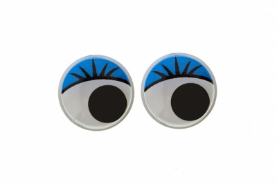 Глазки для игрушек, круглые, с бегающими зрачками, 12 мм/упак.50+/-2 шт, цв. -синий - купить в Копейске. Цена: 95.04 руб.
