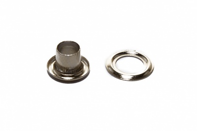 Люверсы металлические "ОмТекс", блочка/кольцо, (3 мм) - цв.никель - купить в Копейске. Цена: 0.18 руб.