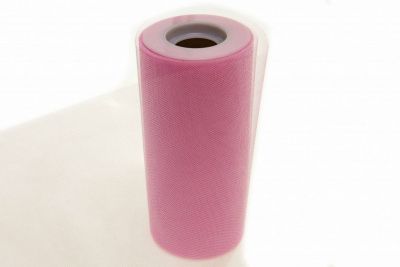 Фатин блестящий в шпульках 16-14, 12 гр/м2, шир. 15 см (в нам. 25+/-1 м), цвет розовый - купить в Копейске. Цена: 107.52 руб.