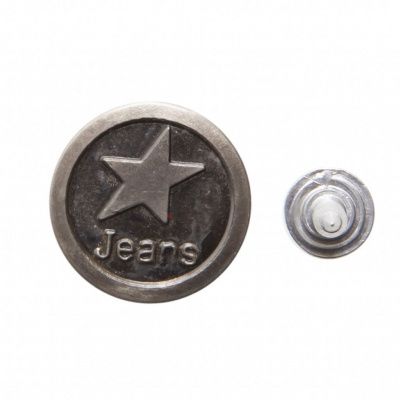 Пуговица джинсовая металлическая, 15 мм, в ассортименте - купить в Копейске. Цена: 1.62 руб.