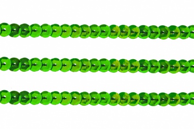 Пайетки "ОмТекс" на нитях, CREAM, 6 мм С / упак.73+/-1м, цв. 94 - зеленый - купить в Копейске. Цена: 297.48 руб.