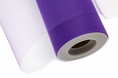 Фатин в шпульках 16-85, 10 гр/м2, шир. 15 см (в нам. 25+/-1 м), цвет фиолетовый - купить в Копейске. Цена: 101.71 руб.