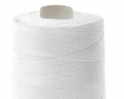 Швейные нитки (армированные) 28S/2, нам. 2 500 м, цвет белый - купить в Копейске. Цена: 148.95 руб.