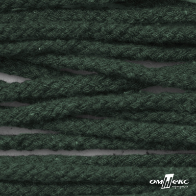 Шнур плетеный d-6 мм, 70% хлопок 30% полиэстер, уп.90+/-1 м, цв.1083-тём.зелёный - купить в Копейске. Цена: 588 руб.