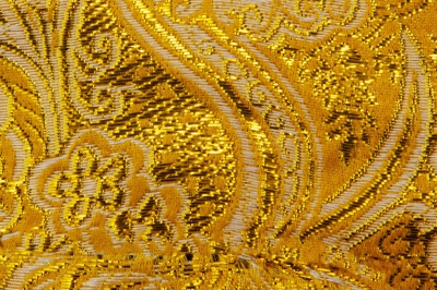 Ткань костюмная жаккард №12, 140 гр/м2, шир.150см, цвет жёлтый - купить в Копейске. Цена 383.29 руб.