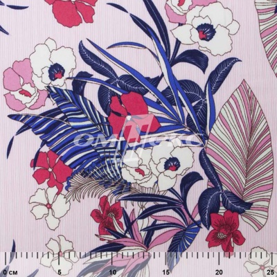 Плательная ткань "Фламенко" 18.1, 80 гр/м2, шир.150 см, принт растительный - купить в Копейске. Цена 239.03 руб.