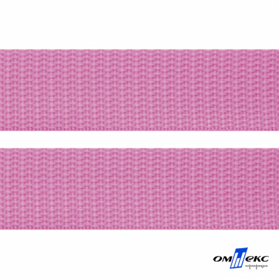 Розовый- цв.513 -Текстильная лента-стропа 550 гр/м2 ,100% пэ шир.20 мм (боб.50+/-1 м) - купить в Копейске. Цена: 318.85 руб.