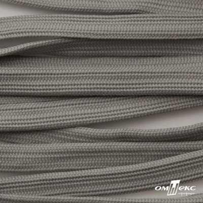 Шнур плетеный (плоский) d-12 мм, (уп.90+/-1м), 100% полиэстер, цв.265 - св.серый - купить в Копейске. Цена: 8.62 руб.