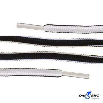 Шнурки #4-27, круглые 130 см, двухцветные (черно/белый) - купить в Копейске. Цена: 47.04 руб.