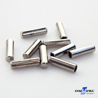 06033-Наконечник для шнура металл, отв. 4 мм, цв. никель - купить в Копейске. Цена: 6.08 руб.