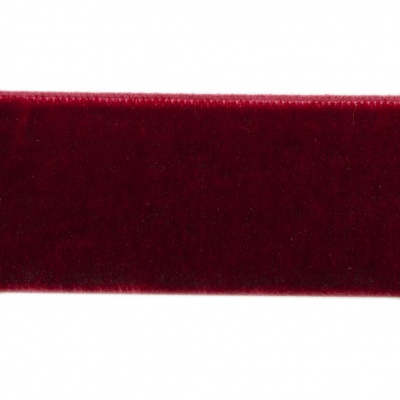 Лента бархатная нейлон, шир.25 мм, (упак. 45,7м), цв.240-бордо - купить в Копейске. Цена: 800.84 руб.