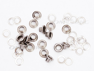 Люверсы металлические, блочка/кольцо, №3 (5 мм) упак.1000 шт- цв.никель - купить в Копейске. Цена: 215.60 руб.