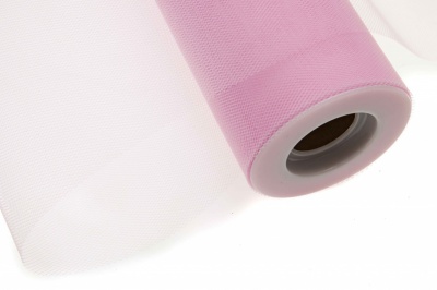 Фатин в шпульках 16-14, 10 гр/м2, шир. 15 см (в нам. 25+/-1 м), цвет розовый - купить в Копейске. Цена: 100.69 руб.