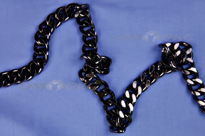 Цепь металл декоративная №9 (13,5*16,5) черная (10+/-1 м)  - купить в Копейске. Цена: 808.92 руб.