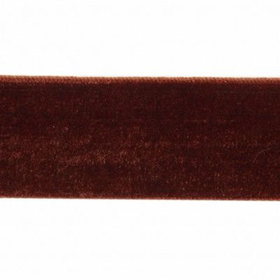 Лента бархатная нейлон, шир.25 мм, (упак. 45,7м), цв.120-шоколад - купить в Копейске. Цена: 981.09 руб.