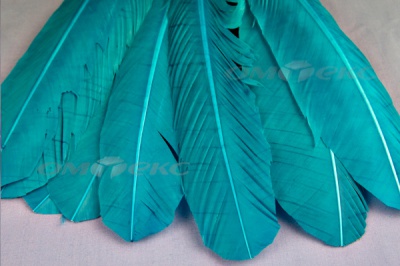 Декоративный Пучок из перьев, перо 24см/голубой - купить в Копейске. Цена: 12.19 руб.