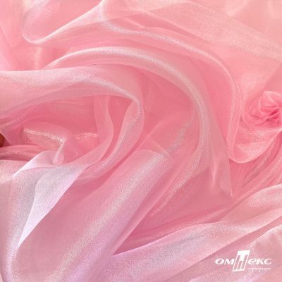 Ткань органза, 100% полиэстр, 28г/м2, шир. 150 см, цв. #47 розовая пудра - купить в Копейске. Цена 86.24 руб.