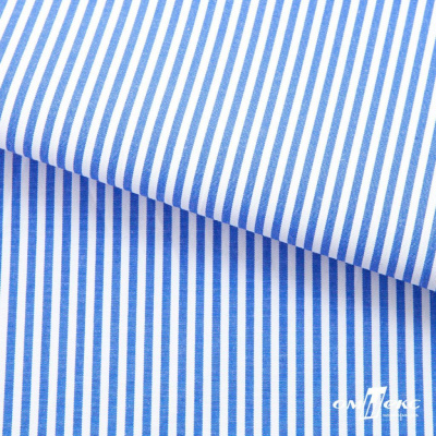 Ткань сорочечная Полоска Кенди, 115 г/м2, 58% пэ,42% хл, шир.150 см, цв.3-синий, (арт.110) - купить в Копейске. Цена 306.69 руб.