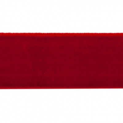 Лента бархатная нейлон, шир.25 мм, (упак. 45,7м), цв.45-красный - купить в Копейске. Цена: 991.10 руб.