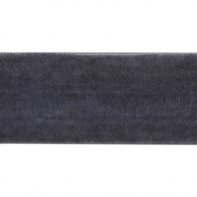 Лента бархатная нейлон, шир.25 мм, (упак. 45,7м), цв.189-т.серый - купить в Копейске. Цена: 981.09 руб.