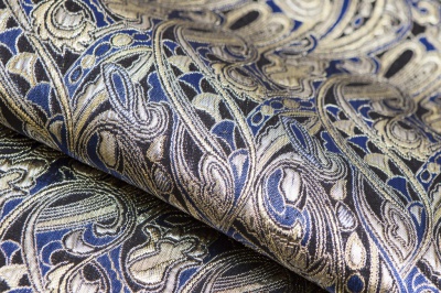 Ткань костюмная жаккард, 135 гр/м2, шир.150см, цвет синий№18 - купить в Копейске. Цена 441.95 руб.