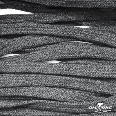 Шнур плетеный d-8 мм плоский, 70% хлопок 30% полиэстер, уп.85+/-1 м, цв.1027-серый - купить в Копейске. Цена: 735 руб.