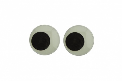 Глазки для игрушек, круглые, с бегающими зрачками, 18 мм/упак.20+/-2 шт, цв. -черно-белые - купить в Копейске. Цена: 25.40 руб.