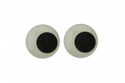 Глазки для игрушек, круглые, с бегающими зрачками, 24 мм/упак.50+/-2 шт, цв. -черно-белые - купить в Копейске. Цена: 60.32 руб.