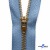 Молнии джинсовые металл т-5, 18 см латунь (YG), цв.-деним (231) - купить в Копейске. Цена: 22.80 руб.