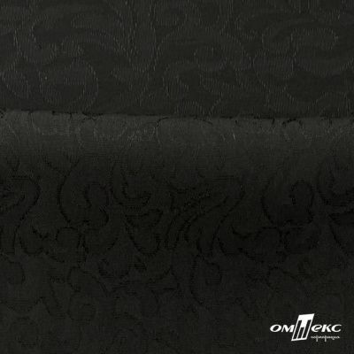 Ткань жаккард королевский, 100% полиэстр 180 г/м 2, шир.150 см, цв-черный - купить в Копейске. Цена 296.39 руб.