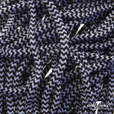Шнурки #107-16, круглые 130 см, двухцветные цв.серый/чёрный - купить в Копейске. Цена: 31.89 руб.
