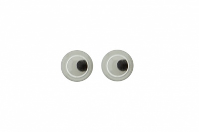 Глазки для игрушек, круглые, с бегающими зрачками, 6 мм/упак.100+/-5 шт, цв. -черно-белые - купить в Копейске. Цена: 30.13 руб.
