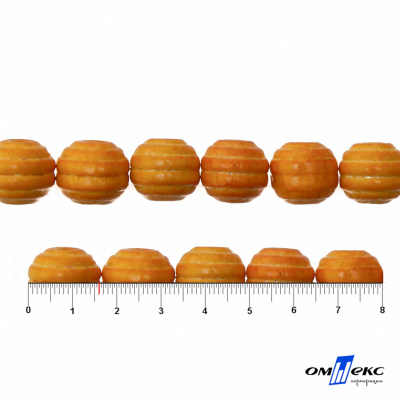 0309-Бусины деревянные "ОмТекс", 16 мм, упак.50+/-3шт, цв.003-оранжевый - купить в Копейске. Цена: 62.22 руб.