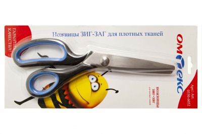 Ножницы арт.0330-6052 "ЗИГ-ЗАГ" 5 мм, для плотных тканей , 9"/ 229 мм - купить в Копейске. Цена: 733.08 руб.