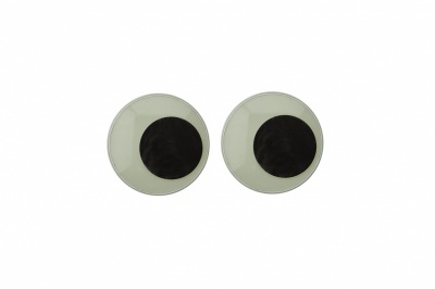 Глазки для игрушек, круглые, с бегающими зрачками, 15 мм/упак.50+/-2 шт, цв. -черно-белые - купить в Копейске. Цена: 47.40 руб.