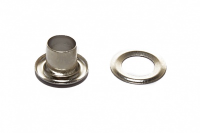 Люверсы металлические "ОмТекс", блочка/кольцо, (4 мм) - цв.никель - купить в Копейске. Цена: 0.24 руб.