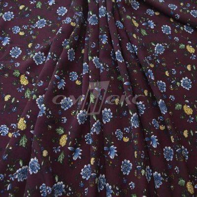Плательная ткань "Фламенко" 4.1, 80 гр/м2, шир.150 см, принт растительный - купить в Копейске. Цена 259.21 руб.
