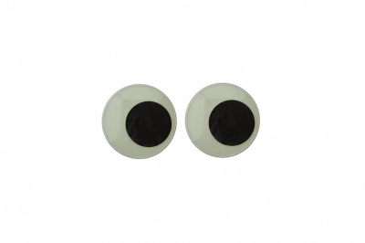 Глазки для игрушек, круглые, с бегающими зрачками, 8 мм/упак.100+/-2 шт, цв. -черно-белые - купить в Копейске. Цена: 28.86 руб.