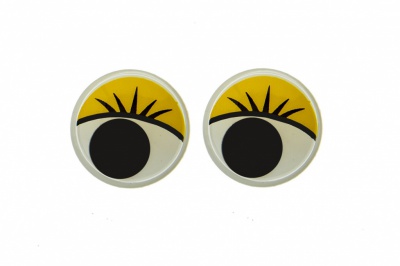 Глазки для игрушек, круглые, с бегающими зрачками, 15 мм/упак.50+/-2 шт, цв. -желтый - купить в Копейске. Цена: 113.01 руб.
