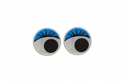 Глазки для игрушек, круглые, с бегающими зрачками, 8 мм/упак.50+/-2 шт, цв. -синий - купить в Копейске. Цена: 59.05 руб.
