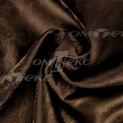 Ткань подкладочная жаккард Р14098, 19-1217/коричневый, 85 г/м2, шир. 150 см, 230T - купить в Копейске. Цена 166.45 руб.