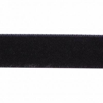 Лента бархатная нейлон, шир.12 мм, (упак. 45,7м), цв.03-черный - купить в Копейске. Цена: 448.27 руб.