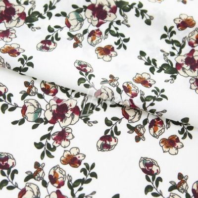 Плательная ткань "Фламенко" 23.1, 80 гр/м2, шир.150 см, принт растительный - купить в Копейске. Цена 264.56 руб.