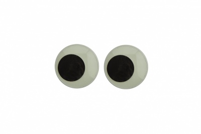 Глазки для игрушек, круглые, с ресничками, 10 мм/упак.50+/-2 шт, цв. -черно-белые - купить в Копейске. Цена: 21.24 руб.